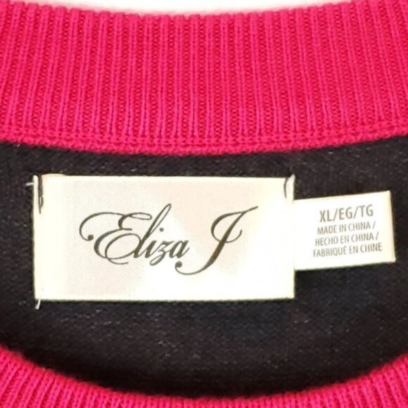 ELIZA J Dress Long Sleeve Colorblock Midi Size XL - Picture 3 of 5